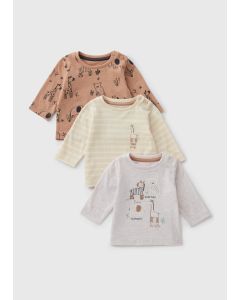 3 Pack Baby Giraffe Long Sleeve Tops