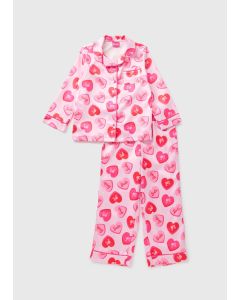 Barbie Girls Heart Satin Pyjama Set