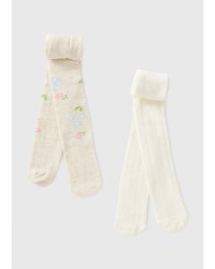 2 Pack Baby Flower Tights