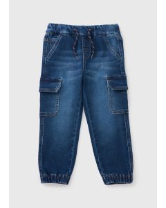 Boys Knit Cuffed Cargo Jeans
