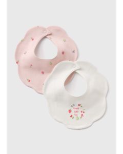 2 Pack Baby Frill Bibs-Pink-One Size