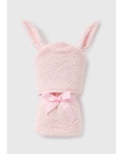 Bunny Hooded Towel-Pink-One Size