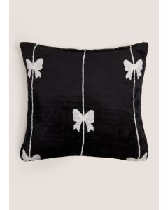 Mono Bow Cushion-Black-One Size