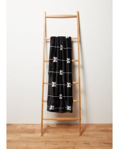 Mono Bow Fleece Throw-Black-One Size