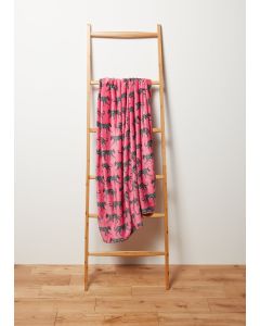 Leopard Fleece Throw-Pink-One Size