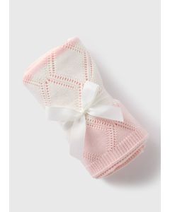 Baby Stripe Knitted Blanket-Pink-One Size