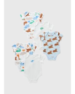 5 Pack Baby Safari Bodysuits