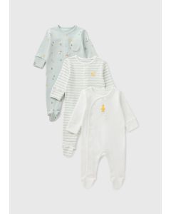 3 Pack Baby Farm Sleepsuits