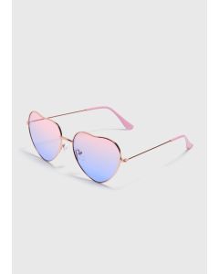 Girls Heart Sunglasses-Pink-One Size