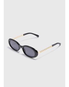 Round Sunglasses-Black-One Size
