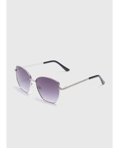 Diamante Frame Sunglasses-Gold-One Size