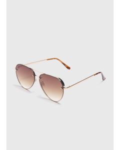 Aviator Sunglasses-Brown-One Size