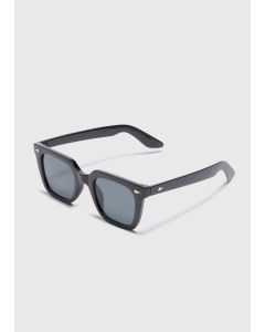 Square Sunglasses-Black-One Size