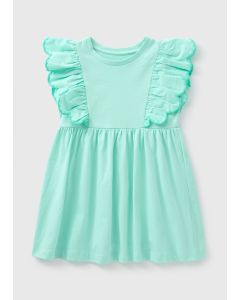 Girls Turquoise Frill Trim Dress