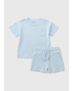 Boys Waffle Top and Shorts Set