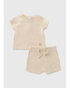 Boys Ribbed T-Shirt & Shorts Set