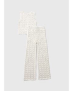 Girls Knitted Vest & Trouser Set