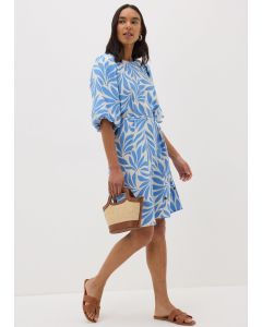 Et Vous Palm Tie Waist Mini Dress