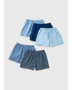 5 Pack Woven Check Boxers
