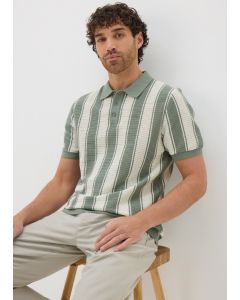 Stripe Knitted Polo Shirt