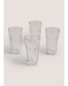4 Pack Long Glass Tumblers-Clear-One Size