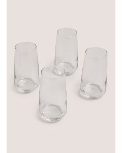 4 Pack Luna Long Glass Tumblers-Clear-One Size