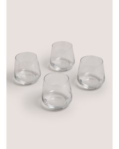 4 Pack Luna Glass Tumblers-Clear-One Size
