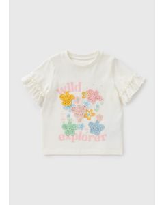 Girls Crochet Slogan T-Shirt