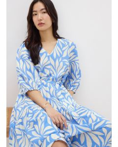 Et Vous Palm Tie Waist Midaxi Dress
