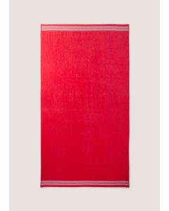 Stripe Border Extra Large Towel-Red-One Size
