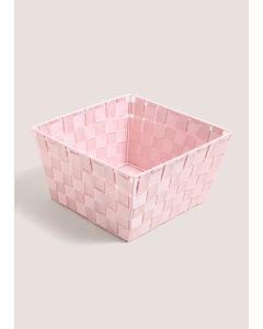 Fabric Woven Basket-Pink-One Size