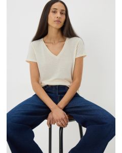 Linen Blend V-Neck T-Shirt