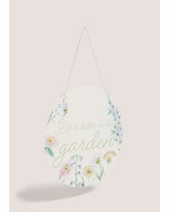 Metal Garden Sign-White-One Size