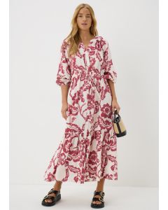 Floral Raglan Midi Shirt Dress