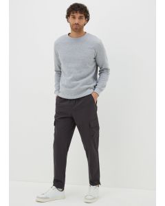 Charcoal Smart Cuffed Cargo Trousers