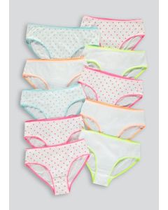 Girls 10 Pack Neon Briefs