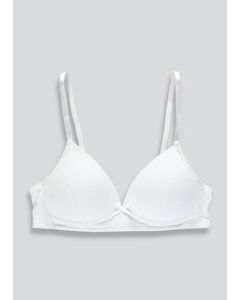 Girls White Pointelle Bra