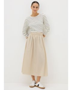 Cotton Midi Skirt