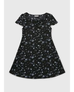 Girls Floral Ruched Dress