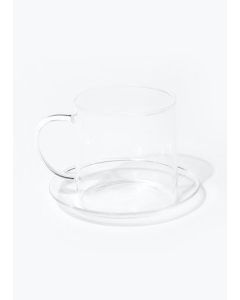 Glass Mug & Saucer