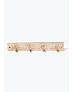 Wood 4 Hook Storage