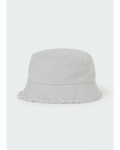 Boys Grey Frayed Bucket Hat (6mths-4yrs)