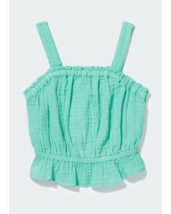 Girls Green Double Cloth Top (4-13yrs)