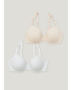 2 Pack Smooth T-Shirt Bras - Multi - 34B