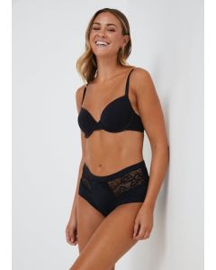3 Pack Black Lace Midi Knickers