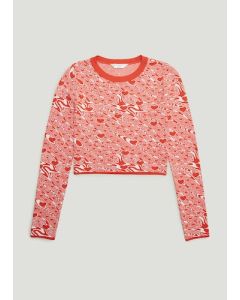 Girls Candy Couture Red Print Jumper (9-16yrs)