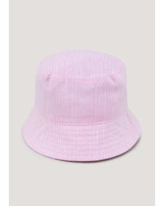Girls Pink Stripe Bucket Hat (Newborn-24mths)