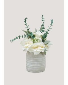 Mixed Flowers in Grey Pot (35cm x 12cm)