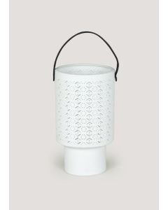White Large Ceramic Lantern (17.5cm x 16.5cm x 29.5cm)
