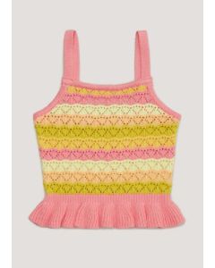 Girls Multicoloured Crochet Cami Top (4-13yrs)